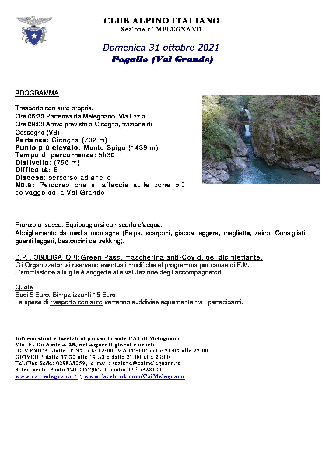 Escursione a Pogallo (Val Grande) – 31 ottobre 2021