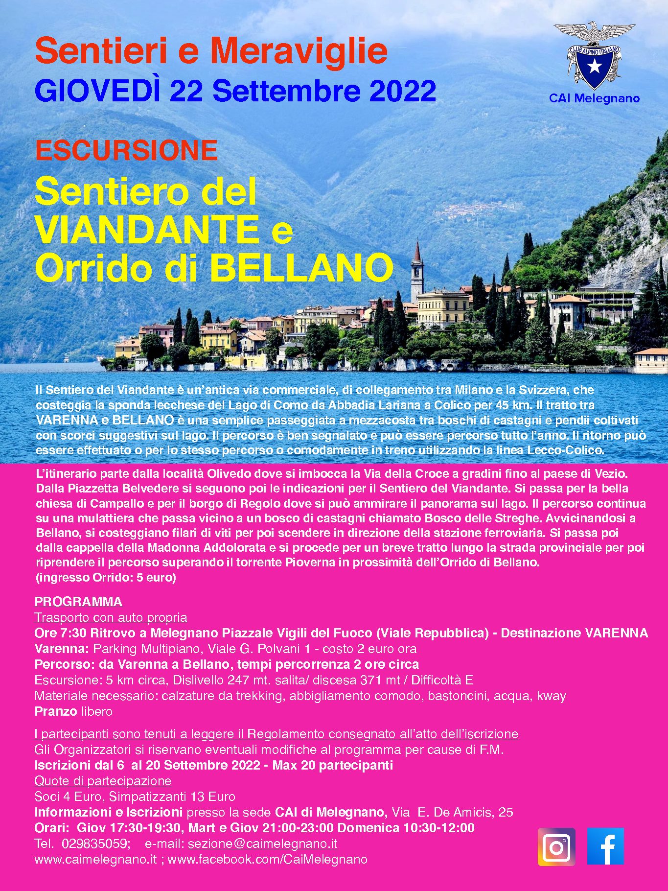Sentiero del viandante e orrido di Bellano