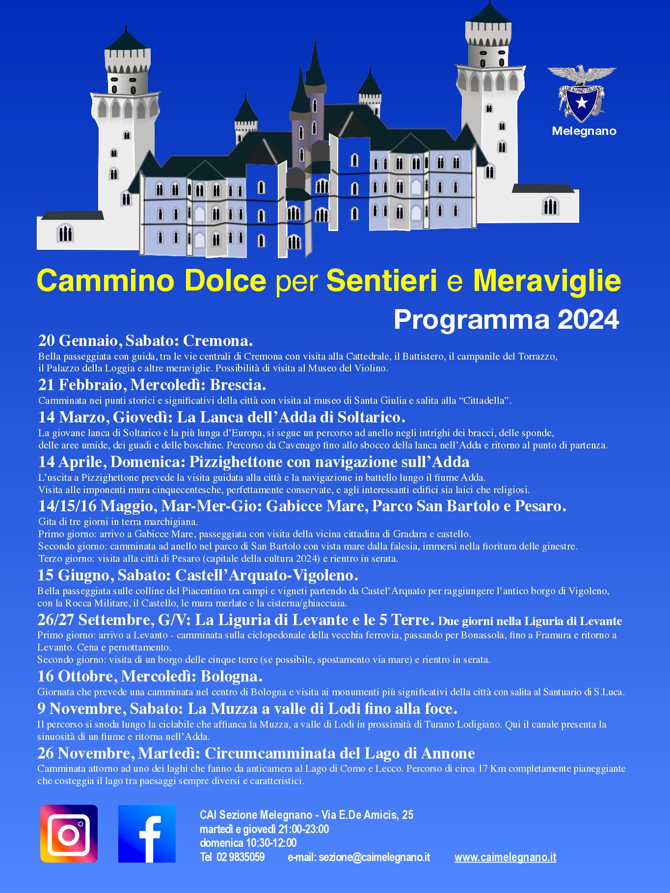 Cammino Dolce per Sentieri e Meraviglie – Programma 2024