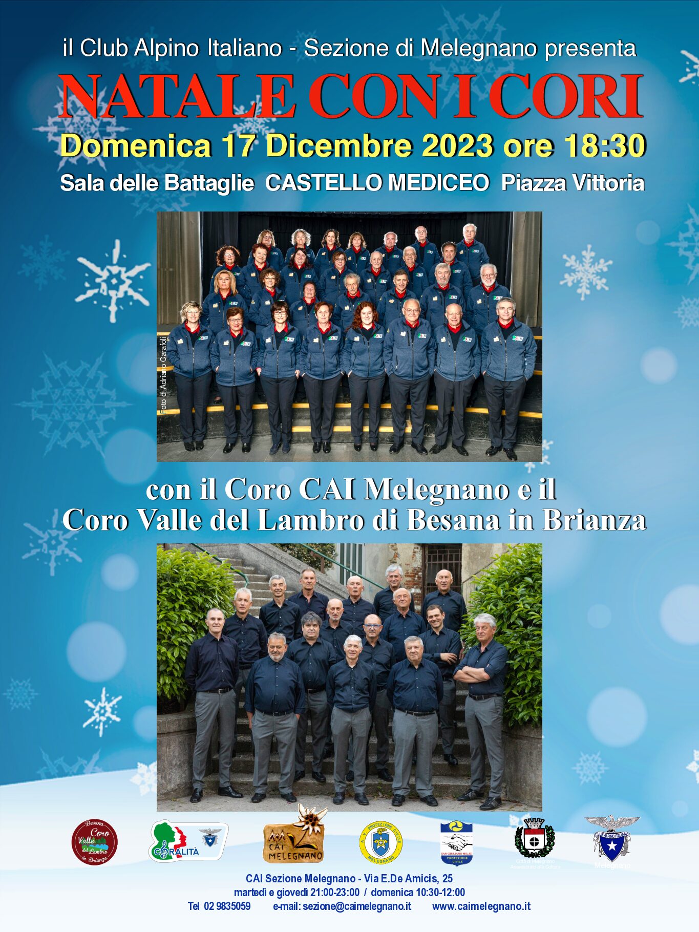 ll Club Alpino Italiano – Sezione di Melegnano – presenta Natale con i Cori