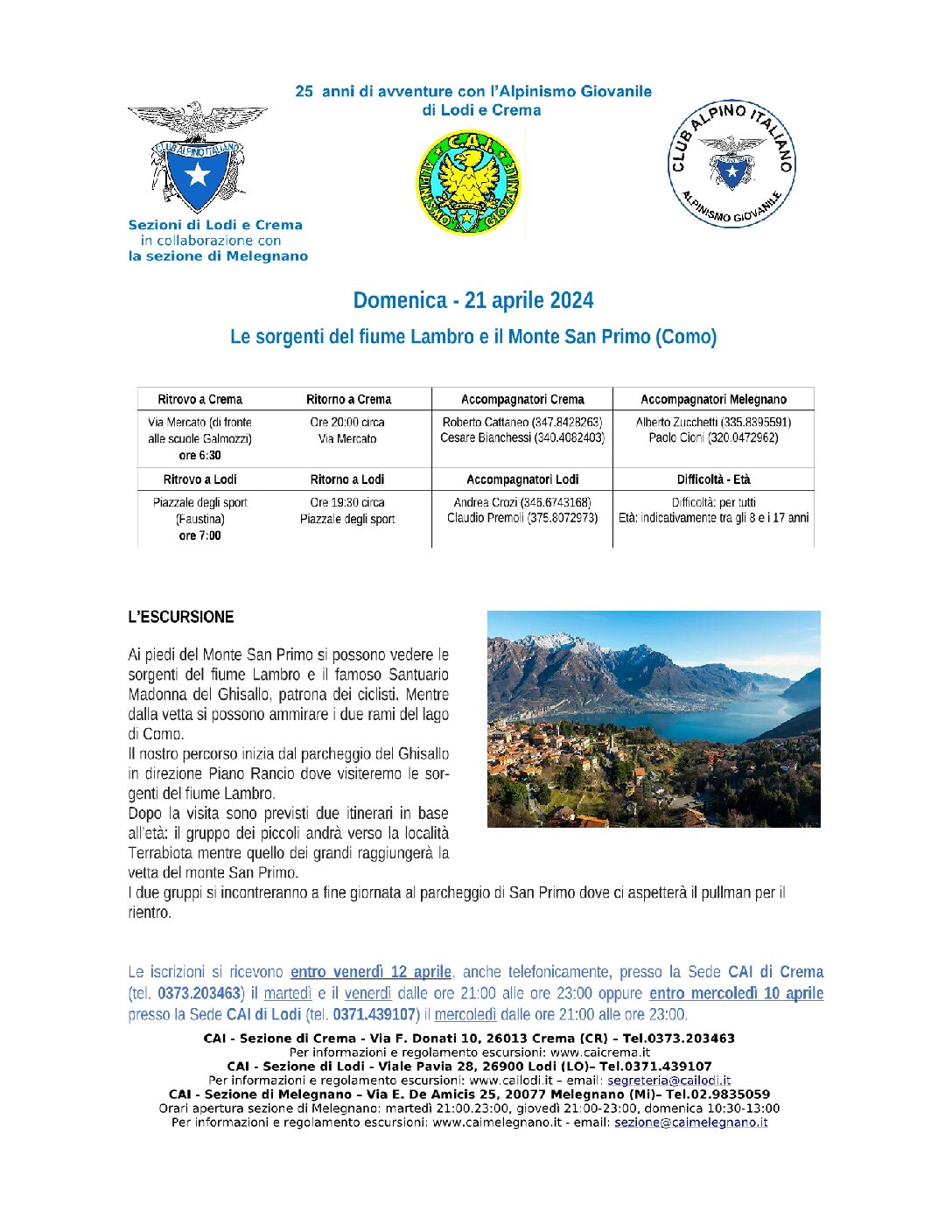 Alpinismo Giovanile: le sorgenti del fiume Lambro e il Monte San Primo (Como)