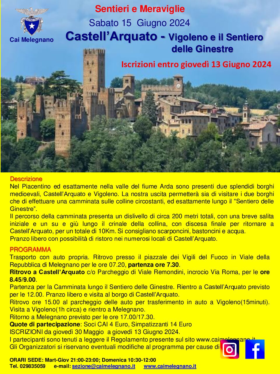 Castell’Arquato Vigoleno e il Sentiero delle Ginestre