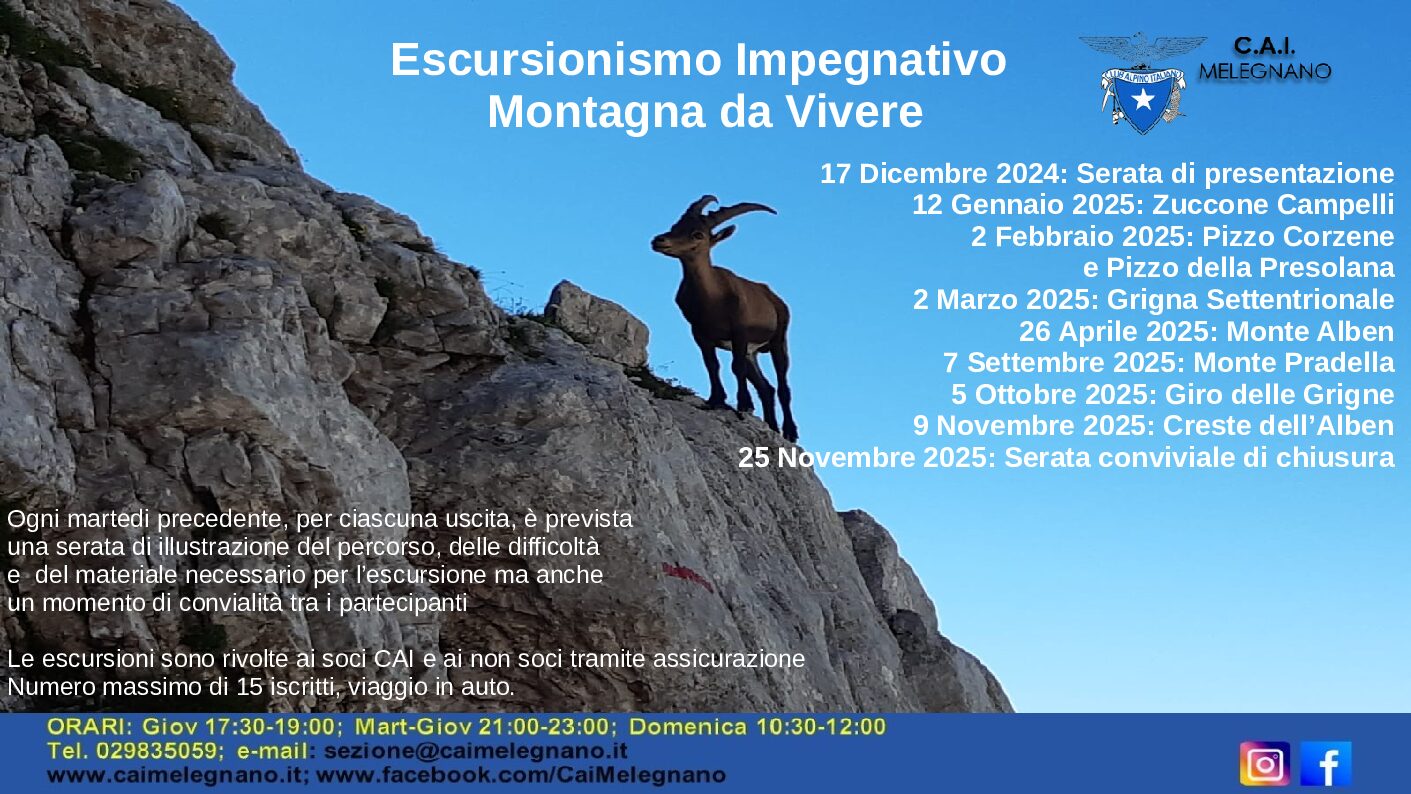 Programma Escursionismo Impegnativo 2025