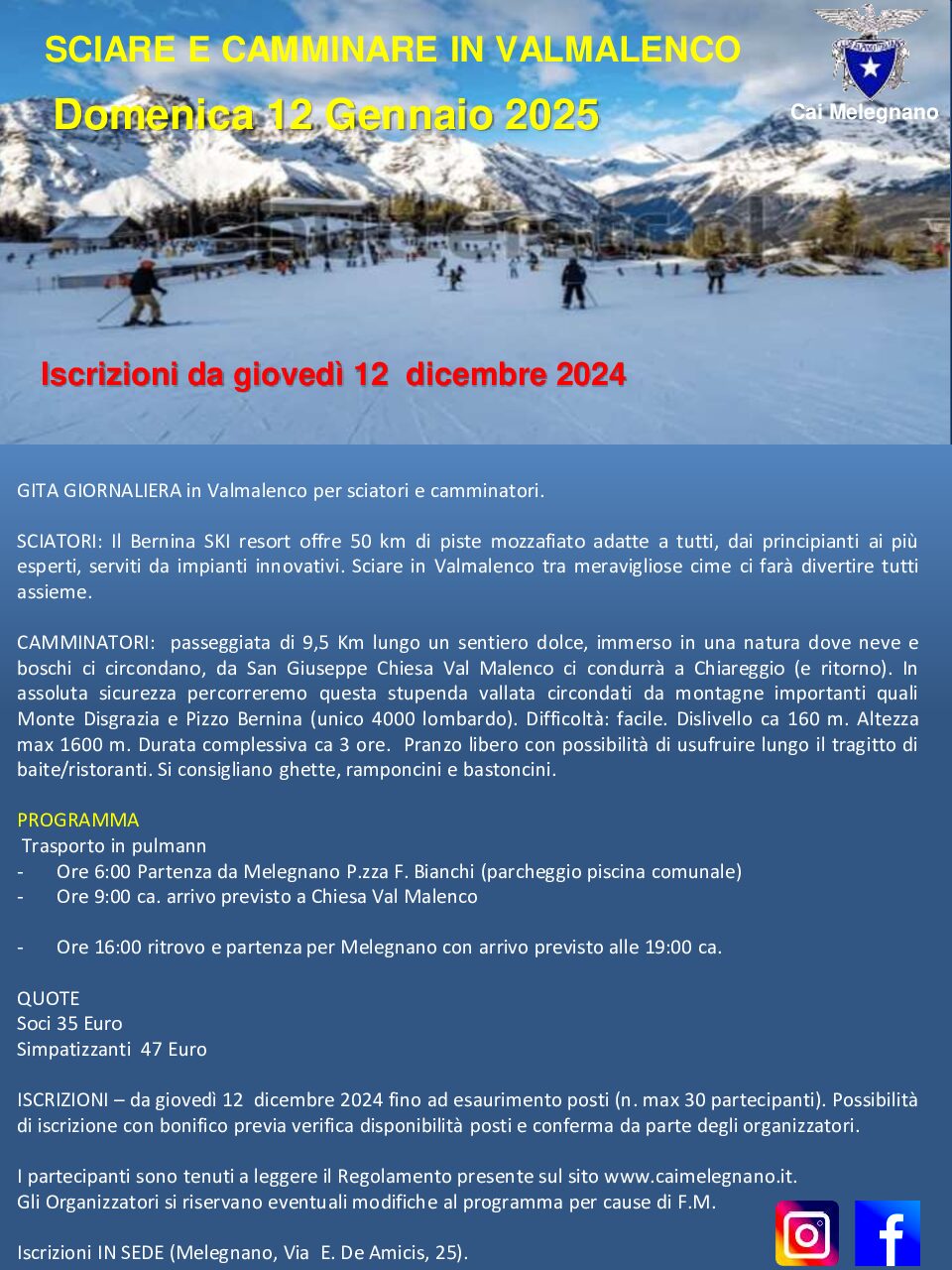 SCIARE E CAMMINARE IN VALMALENCO