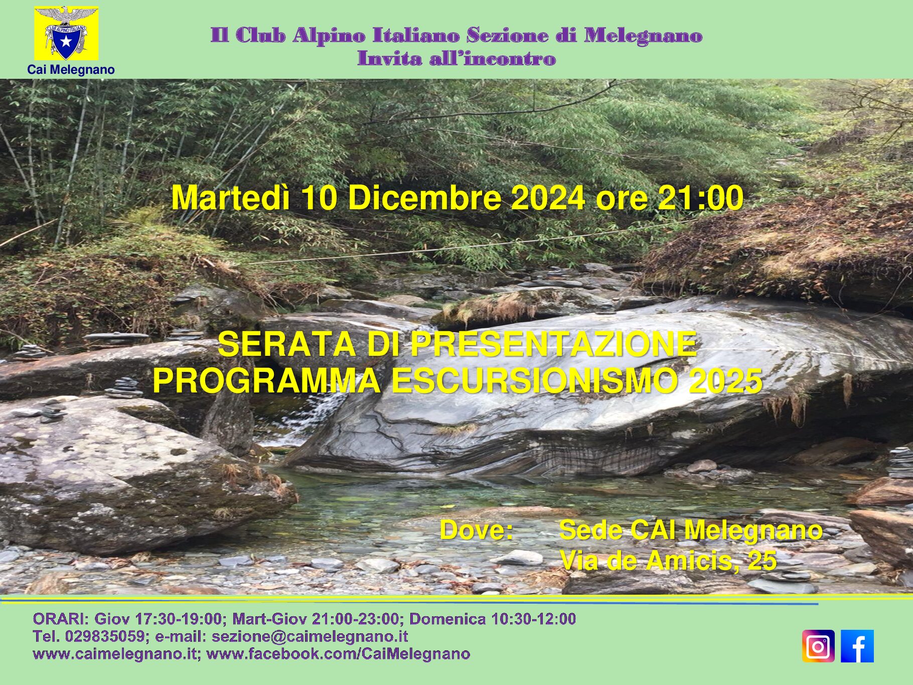 Serata di presentazione Escursionismo 2025