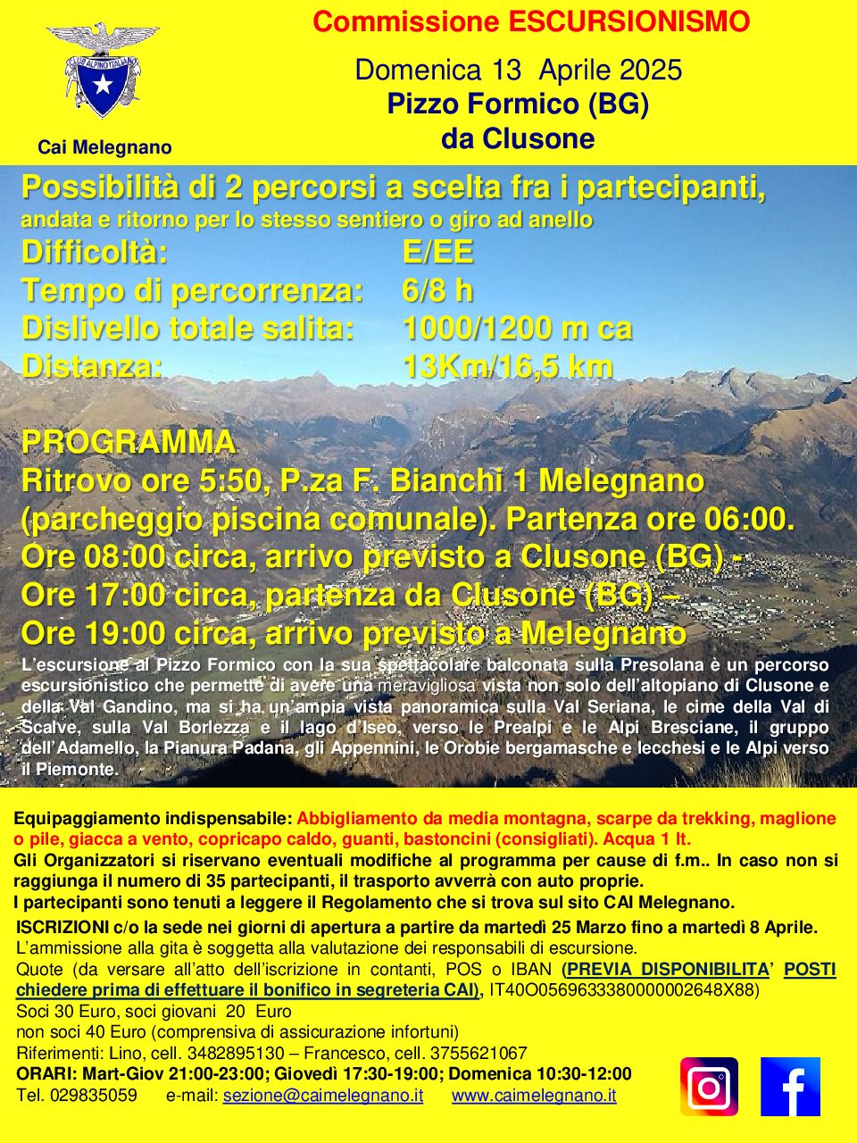 Escursione al Pizzo Formico da Clusone (BG)