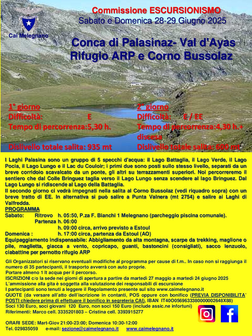 Conca di Palasinaz – Val d’Ayas Rifugio ARP e Corno Bussolaz