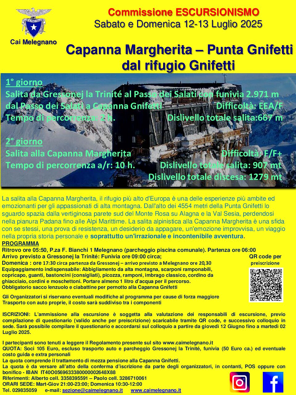 Capanna Margherita – Punta Gnifetti dal rifugio Gnifetti