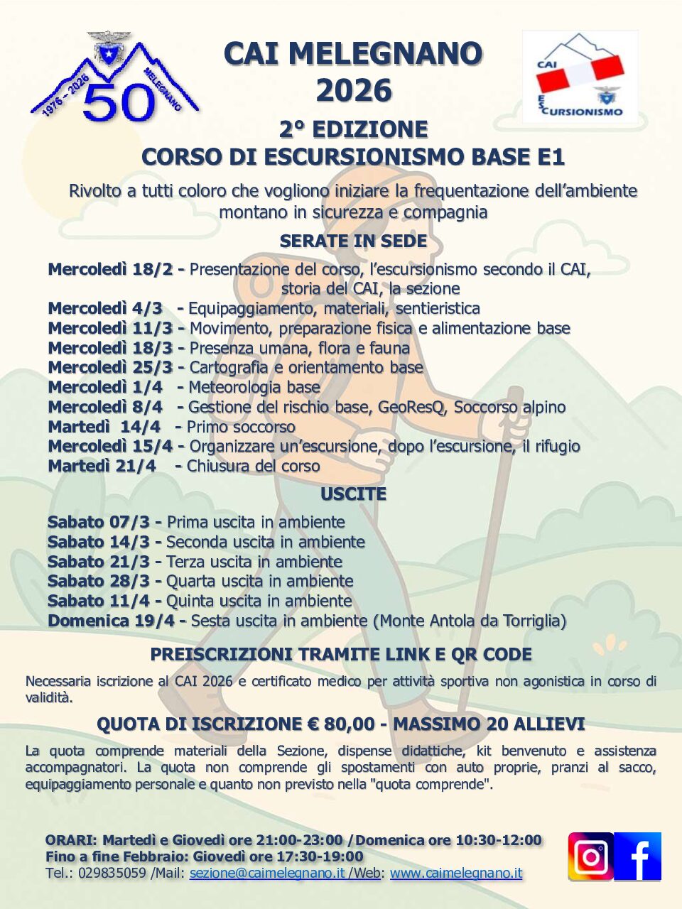 Corso Escursionismo Base E1 – 2026