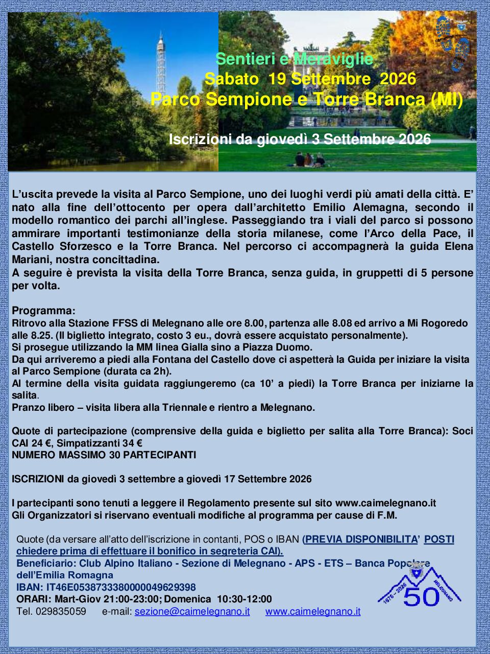 Parco Sempione e Torre Branca (MI)